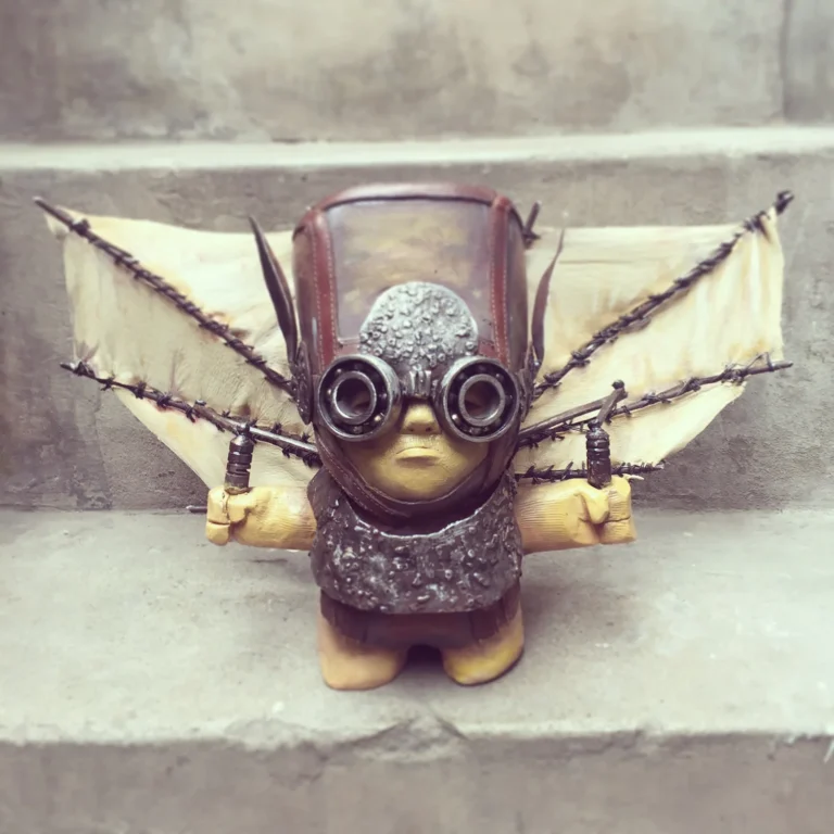 YUTE in flying machine. From Yute and Tocuyos Imachinarium — obra de Rafael Lanfranco